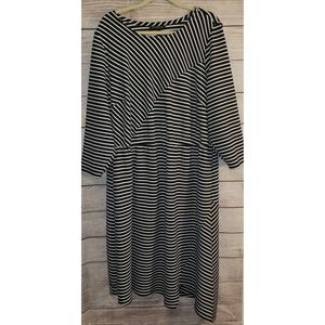 Lane Bryant Size 22/24 Striped Asymmetrical Midi Dress